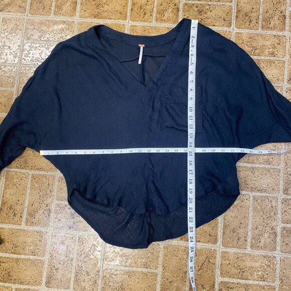 Free People Morning Dolman Sleeve Black Guaze Top - Picture 12 of 12